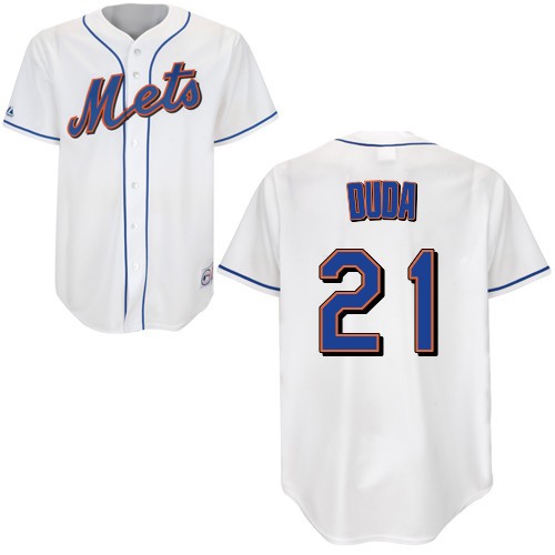 Designer New York Mets 21 Lucas Duda White Cool Base MLB Jersey MLB Jerseys